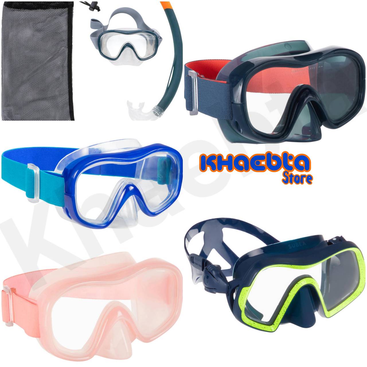 แว่นตาว่ายน้ำ แว่นตาดำน้ำ Snorkelling Mask หน้ากากดำน้ำ Snorkel ท่อหายใจ หน้ากากดำน้ำตื้นสำหรับผู้ใหญ่
