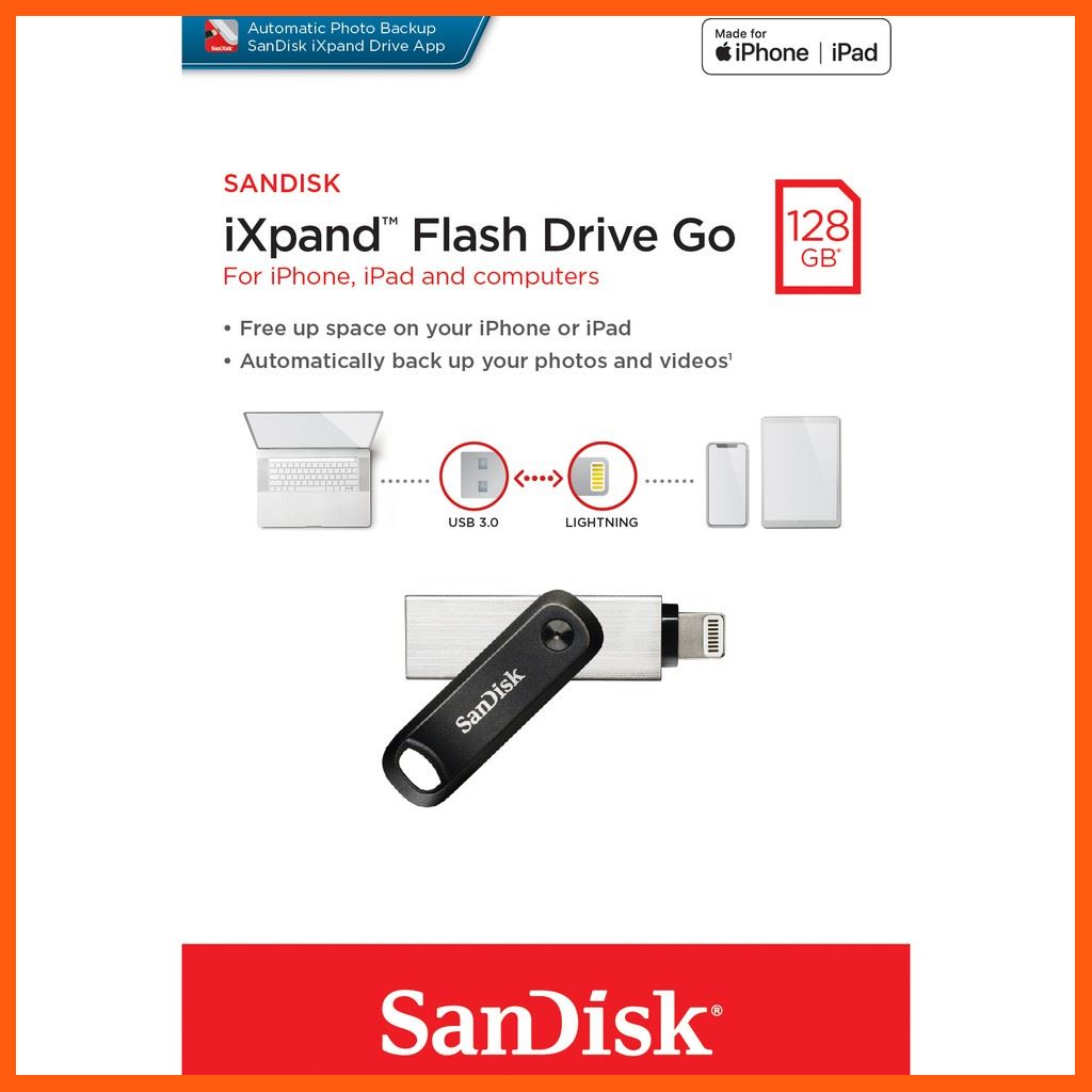 ✨✨#BEST SELLER?? Sandisk iXpand Flash Drive Go 128GB (SDIX60N-128G-GAANE) อุปกรณ์จัดเก็บข้อมูล (STORAGE & MEMORY CARD ) STORAGE MEMORY CARD อุปกรณ์จัดเก็บข้อมูล Memory Card เม็มโมรี่การ์ด Compact Flash