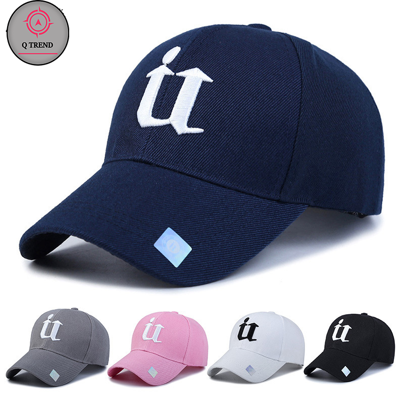 Q Trend 【สินค้าใหม่】Caps หมวกแก๊ป ปักลายนวน หมวกทรงสปอร์ต ปักตัวอักษร หมวกกันแดด ใส่เท่ใส่เที่ยวใบเดียวจบ รุ่น IJ
