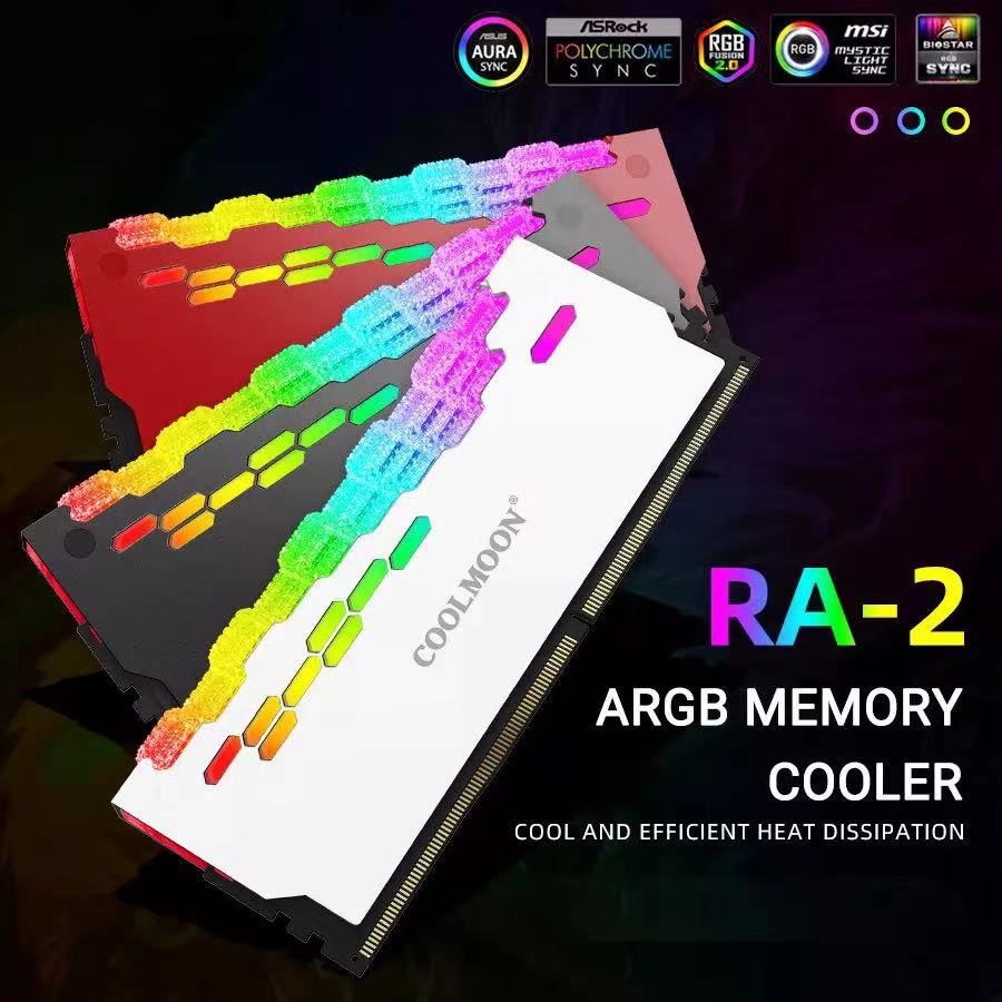 RAM Heatsink Cooler 5V ARGB Colorful Flashing Heat Spreader For PC Desktop Computer Accessories RAM Heatsink   Memory Cooling Vest Heatsink