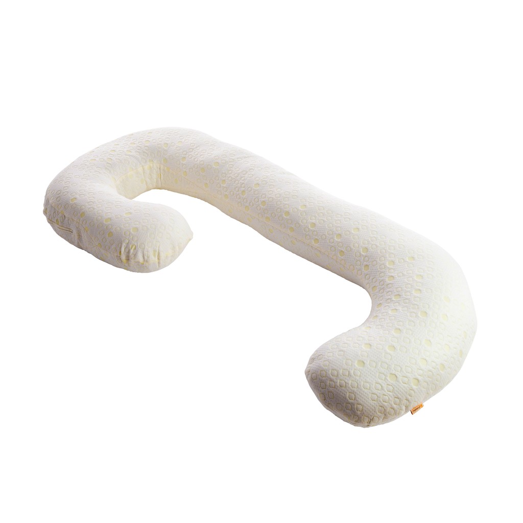 idawin หมอนรองครรภ์รูปทรงคัว c ปลอกผ้าเยื่อไผ่ Pregnancy Pillow - C Shape Tencel cream