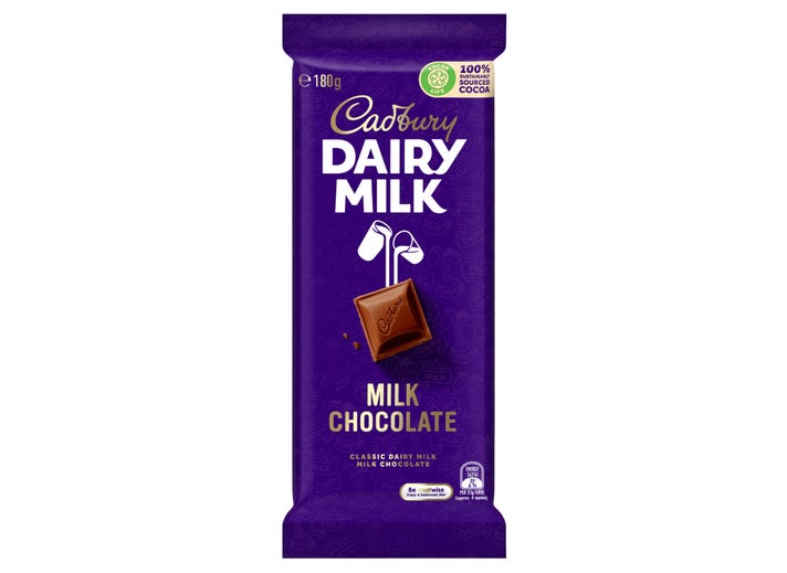 Cadbury milk chocolate รส Milk Chocolate 180 g. EXP:28/12/21