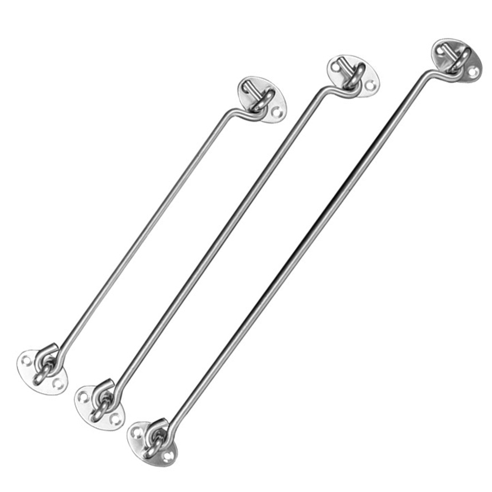 1Pc Stainless Steel Windproof Cabin Door Gate Window Hook Eye Latch Lock Catch