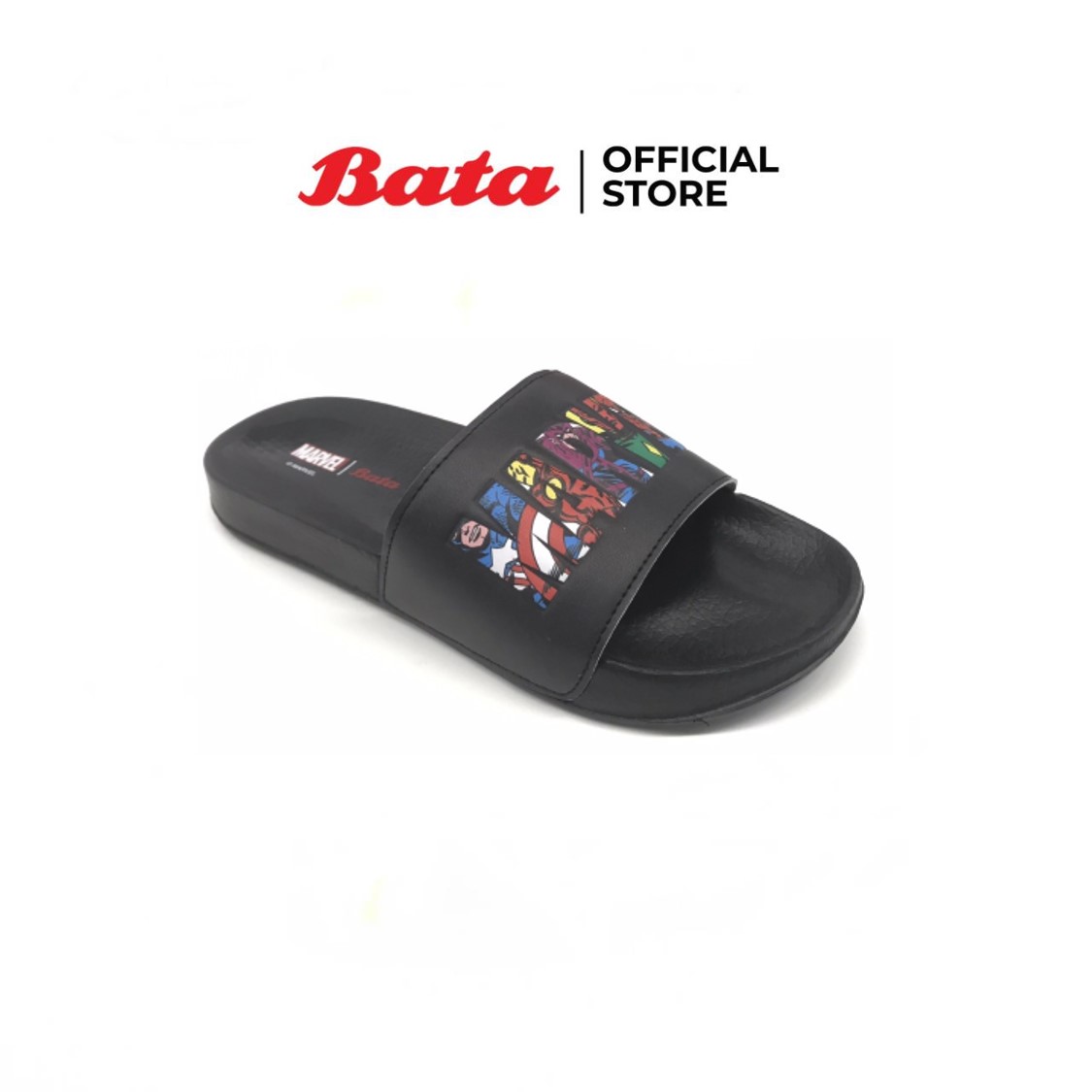 Bata บาจา รองเท้าแตะ รองเท้าลำลอง รองเท้าใส่สบาย สำหรับเด็กผู้ชาย รุ่น Redbox Marvel สีดำ 4616665 ขนาด UK 5 ขนาด UK 5