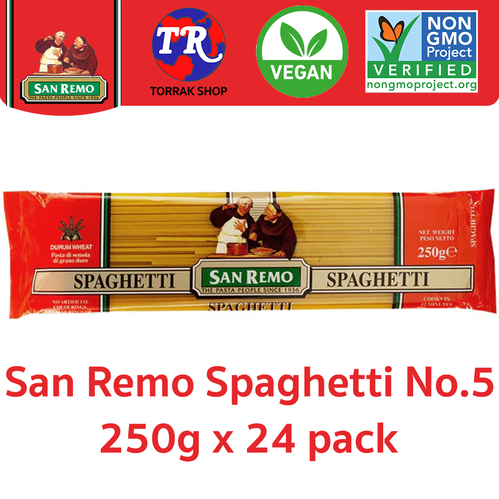 San Remo Spaghetti No.5 ซาน รีโม่ เส้นพาสต้า สปาเกตตี เบอร์ 5 250g x 24 pack