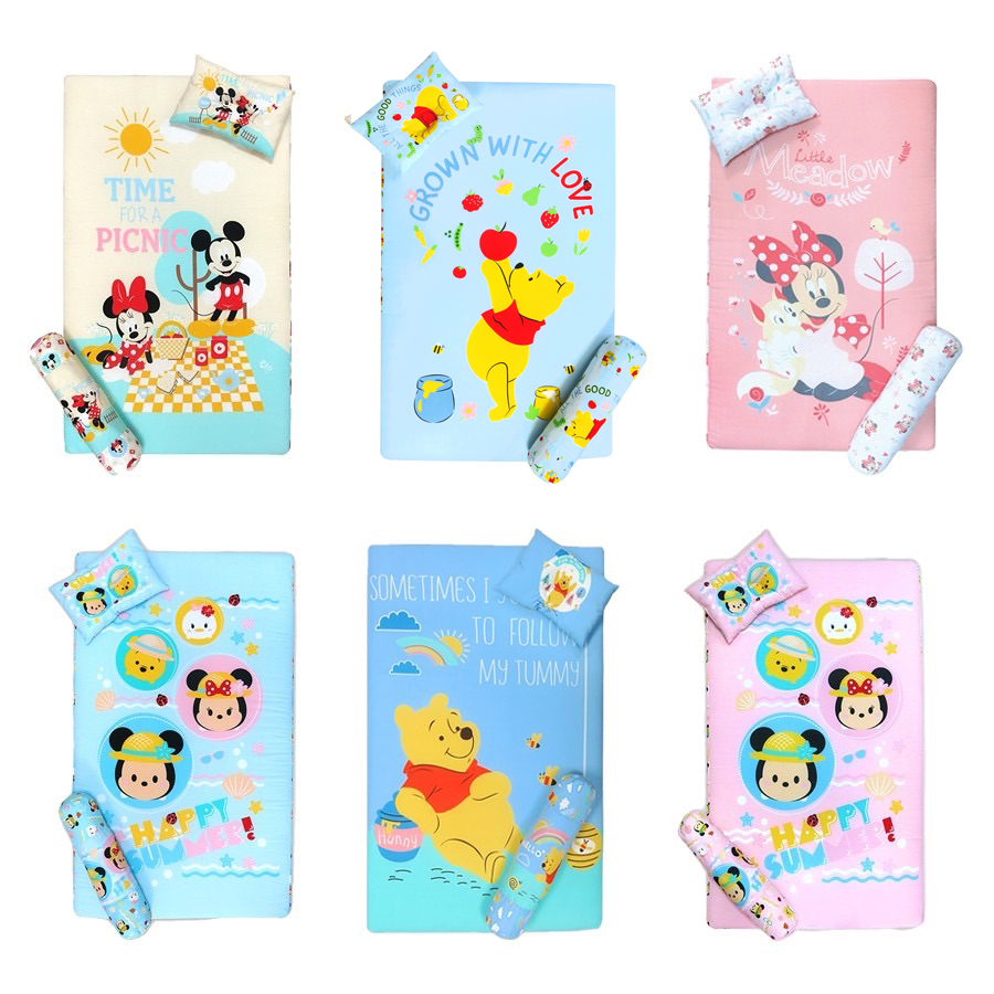 GraceKids X Disney เซตที่นอน ลายลิขสิทธิ์ Disney แท้ Size M ขนาด 24x40x2.5 นิ้ว ถอดปลอกซักได้ ที่นอนเด็ก ผ้าฝ้าย นุ่ม ไม่ยวบ ใส่เตียงคอกได้