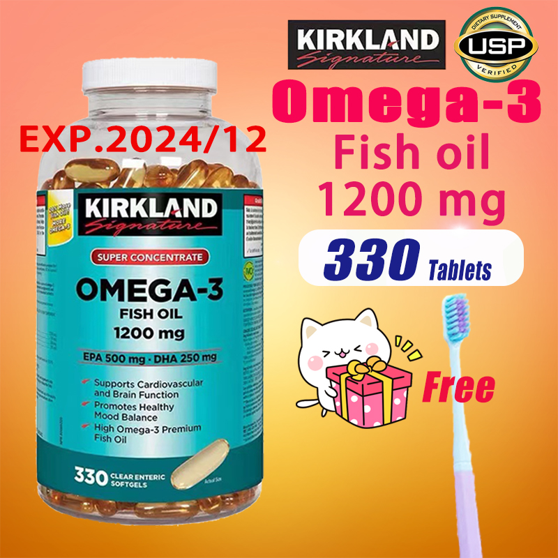 Kirkland Fish Oil OMEGA3 fish oil 1200mg 330 Softgels) Lazada.co.th