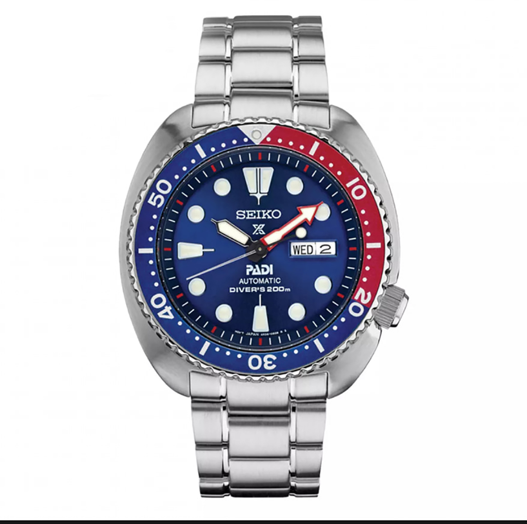 นาฬิกาข้อมือผู้ชาย Seiko นาฬิกาควอตซ์ นาฬิกาสายสแตนเลส [SEIKO] นาฬิกาวงแหวนแป๊ปซี่ นาฬิกาสำหรับสุภาพบุรุษ มีพรายน้ำเรืองแสง ขายถูก