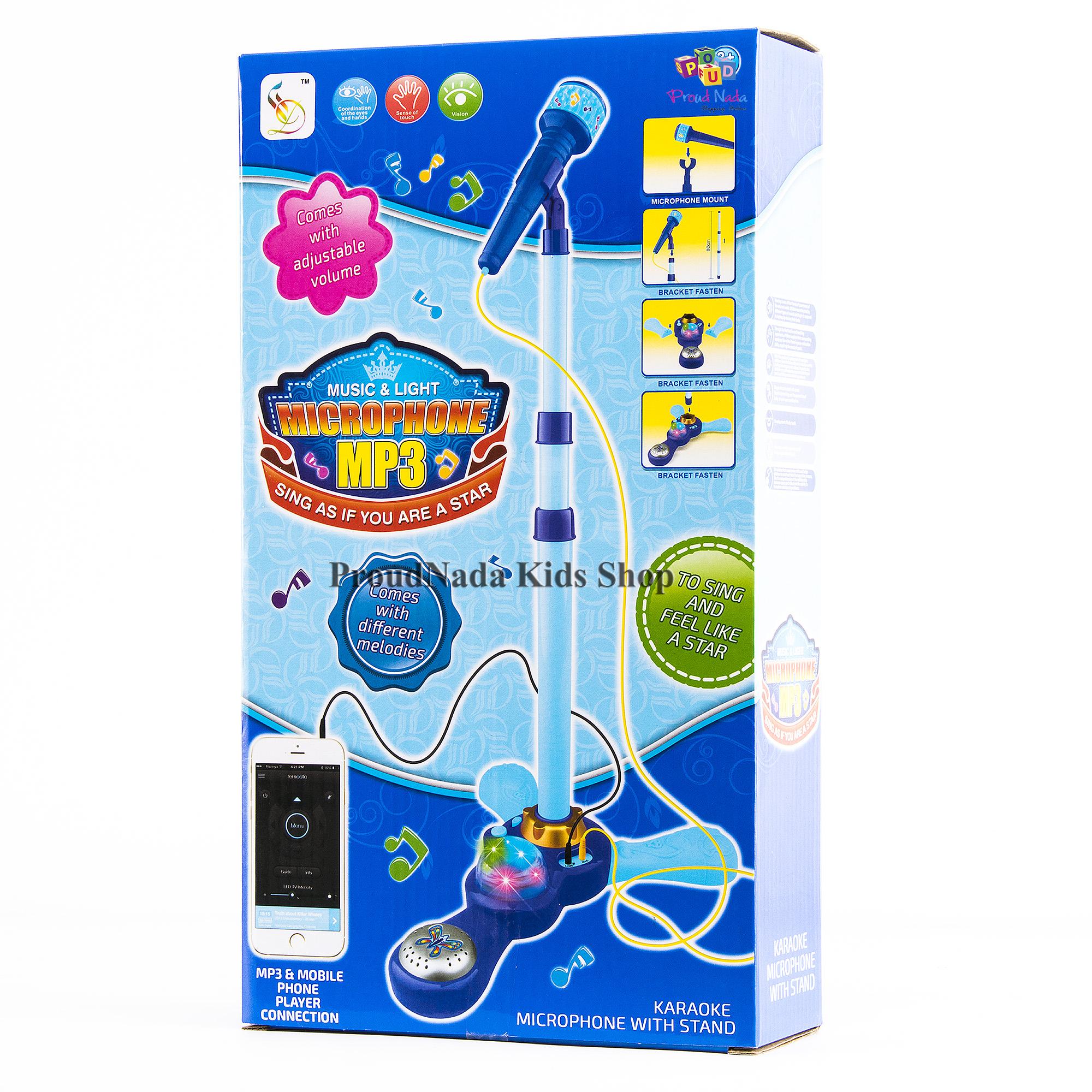 ProudNada Toys ของเล่นเด็กชุดไมโครโฟนเด็กขาตั้ง​ ต่อกับMP3หรือมือถือได้ KARAOKE MICROPHONE WITH STAND NO.HD-8912