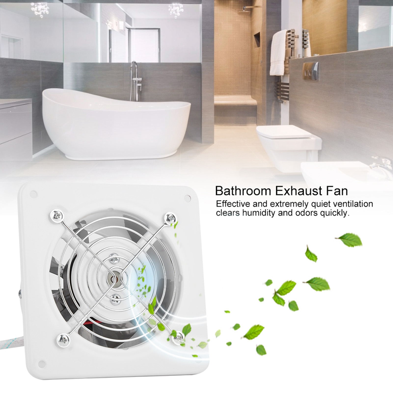【COD】25W 220V Wall Mounted Exhaust Fan Low Noise Home Bathroom Kitchen