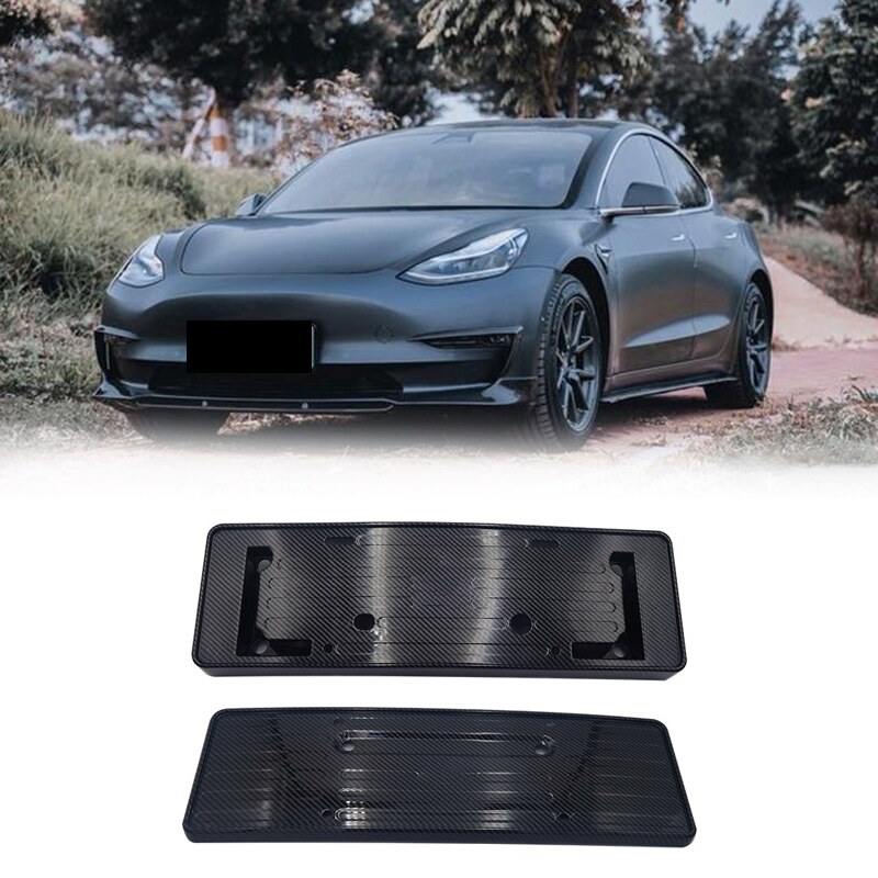รถด้านหน้า & แผ่นป้ายทะเบียนรถยนต์ด้านหลังติดตั้ง Fit สำหรับ Tesla รุ่น3
