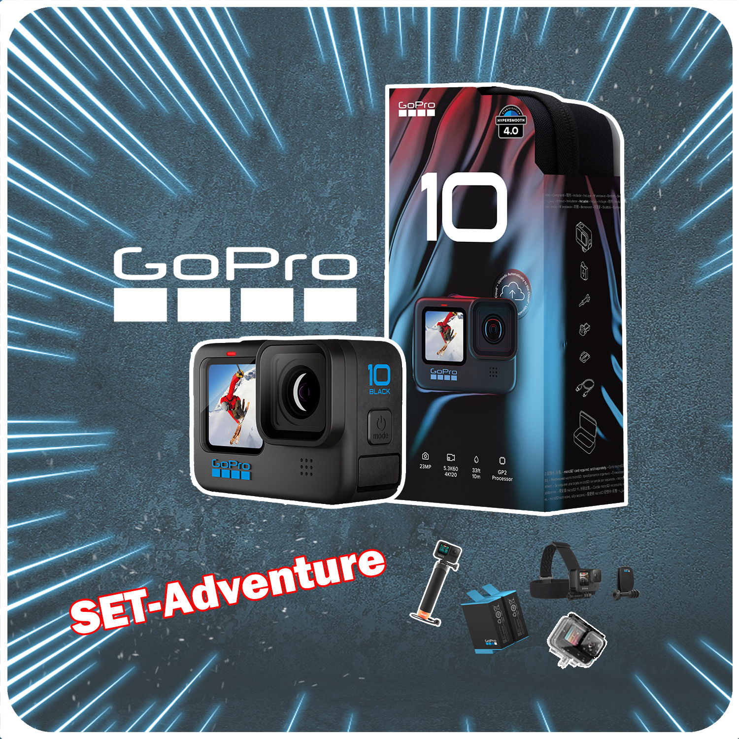 ส่งฟรี GoPro Hero10 Black Premium set GoPro 10 โกโปร กล้องโกโปร gopro ...