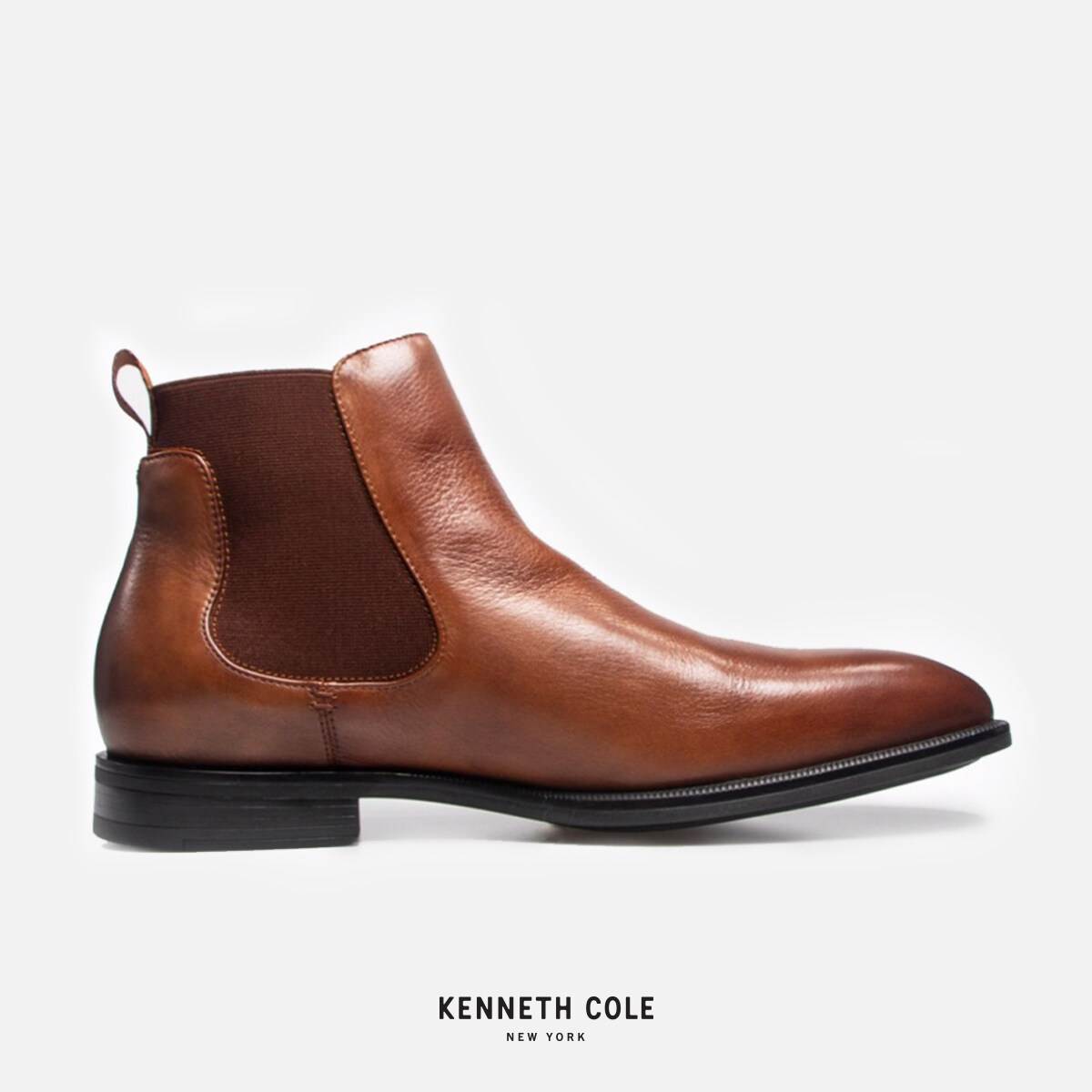 KENNETH COLE รองเท้าบู้ทผู้ชาย หนังแท้ สีน้ำตาล รุ่น  FUTUREPOD CHELSEA