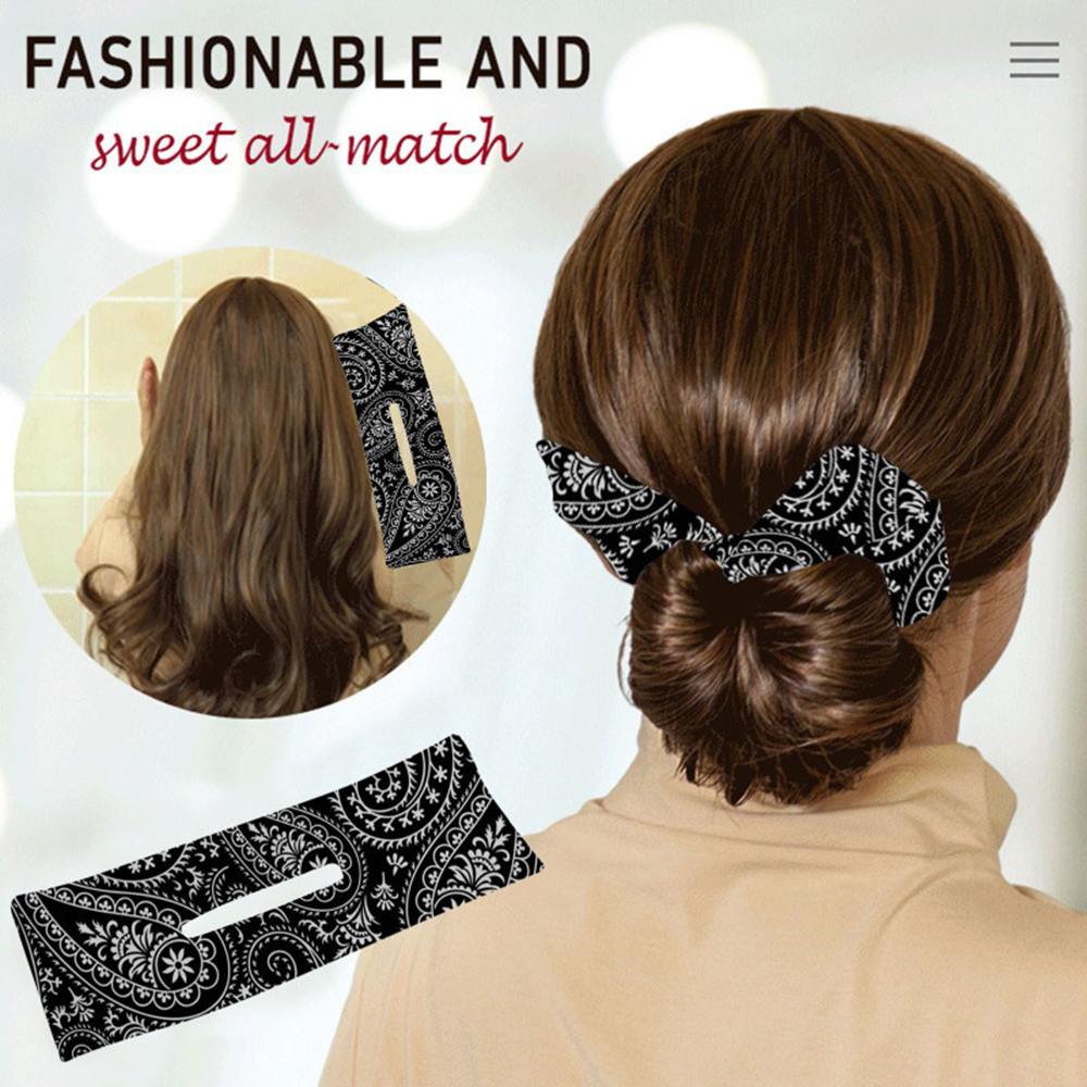 NGSDA ผู้หญิงโพลีเอสเตอร์ Cashew Patten Headband Bun อดีต Maker Bun