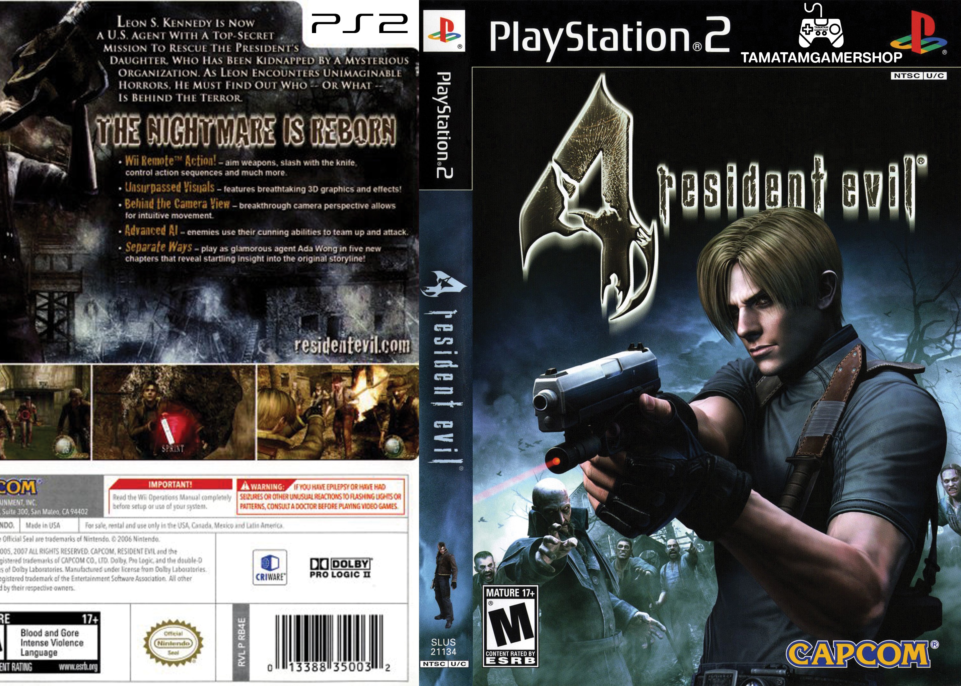 Resident Evil 4 PS2 แผ่นเกมส์PS2 เกมเพล2 แผ่นplay2 เกมแนวยิงผีชีวะ ***ส่งไว***