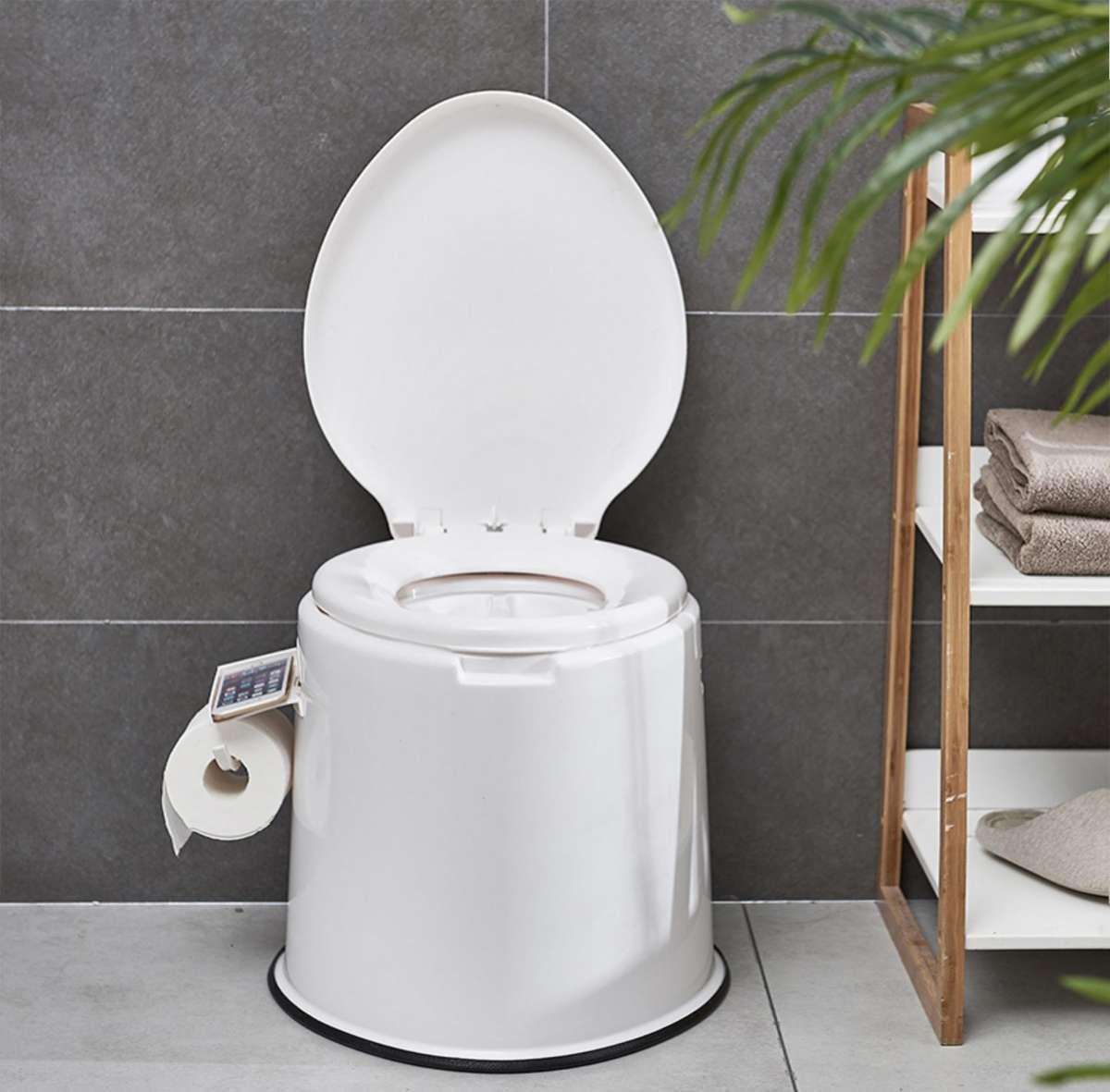 Portable toilet ส้วมคนแก่ ส้วมผู้ป่วย ส้วมเคลื่อนที่ ที่นั่งถ่ายเคลื่อนที่ สุขภัณฑ์เคลื่อนที่ ขนาด 41x49x37.5cm.