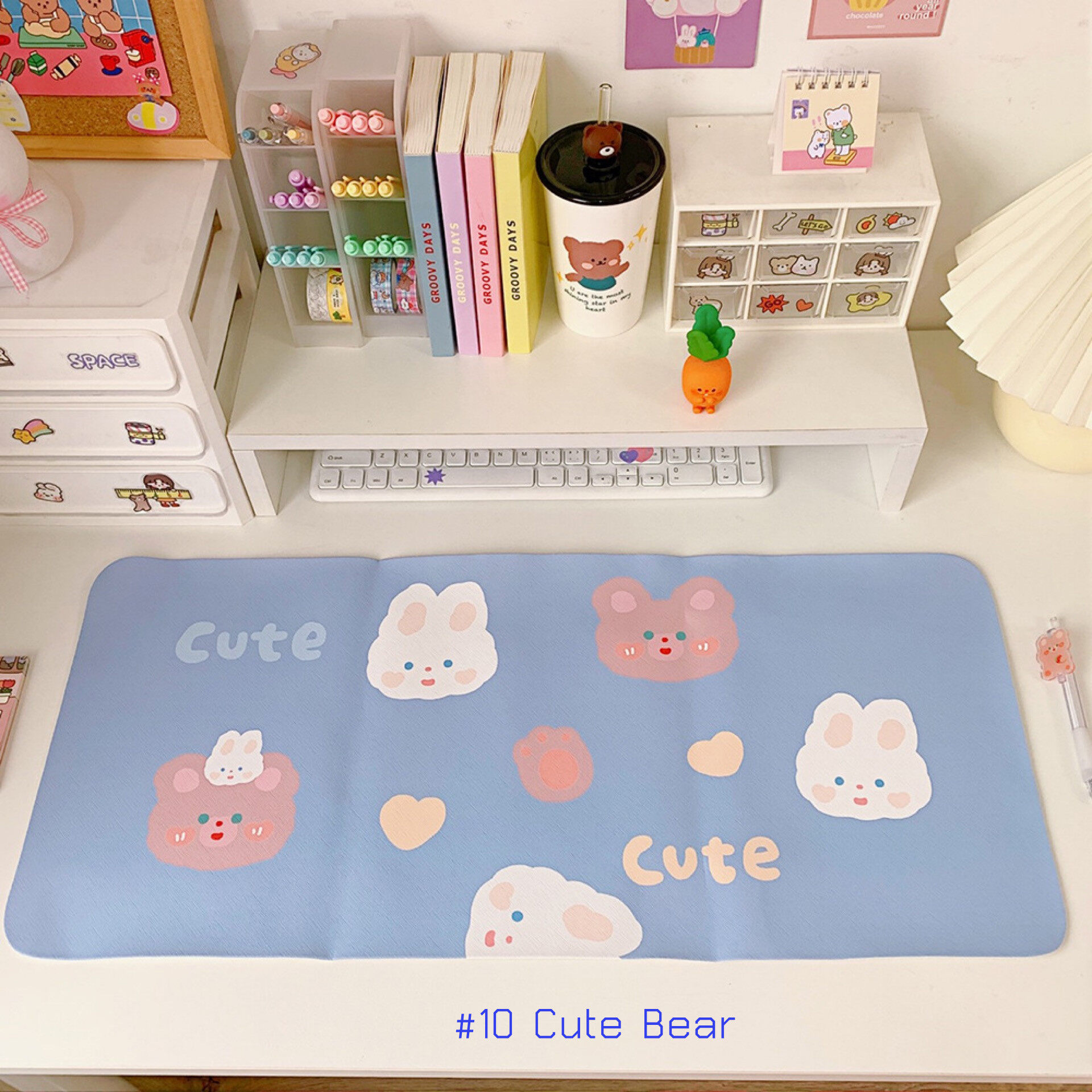 Big Size Mouse pad แผ่นรองเมาส์_Cuteness สี #10 Cute Bear สี #10 Cute Bear