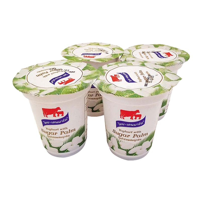 ไทย-เดนมาร์ค โยเกิร์ตผสมลูกชิด 120 กรัม x 4 ถ้วย/Thai-Danish Yoghurt mixed baby food 120 grams x 4 cups