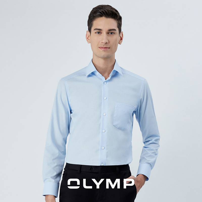 OLYMP เสื้อเชิ้ตแขนยาว ทรง Modern Fit สีฟ้า