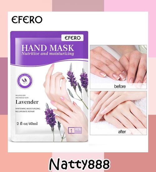 Natty888 efero ถุงมือมาส์กมือ #lavender code 0200 Moisturizing มาส์กมือทำให้เนียนนุ่มและขาวกระจ่างถุงมือ Anti-Aging และถุงมือให้ความชุ่มชื้น Hand Care