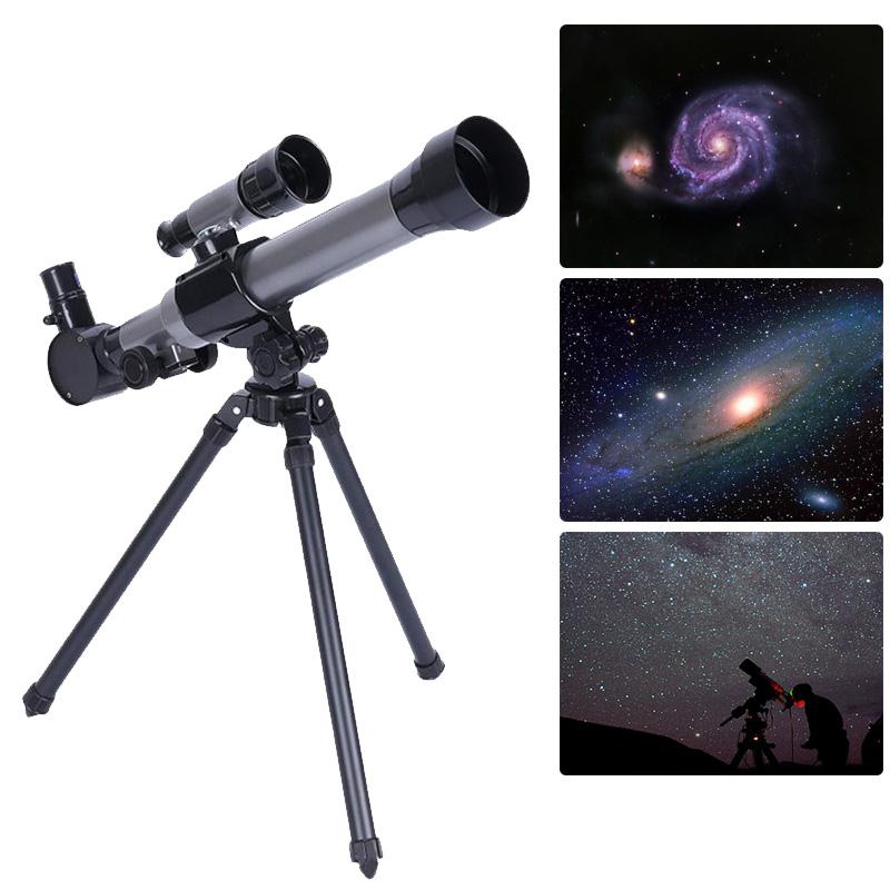 กล้องตาเดียวกลางแจ้งดาราศาสตร์กล้องโทรทรรศน์ที่มีขาตั้งกล้องแบบสามขาของเล่นพกพาเด็ก