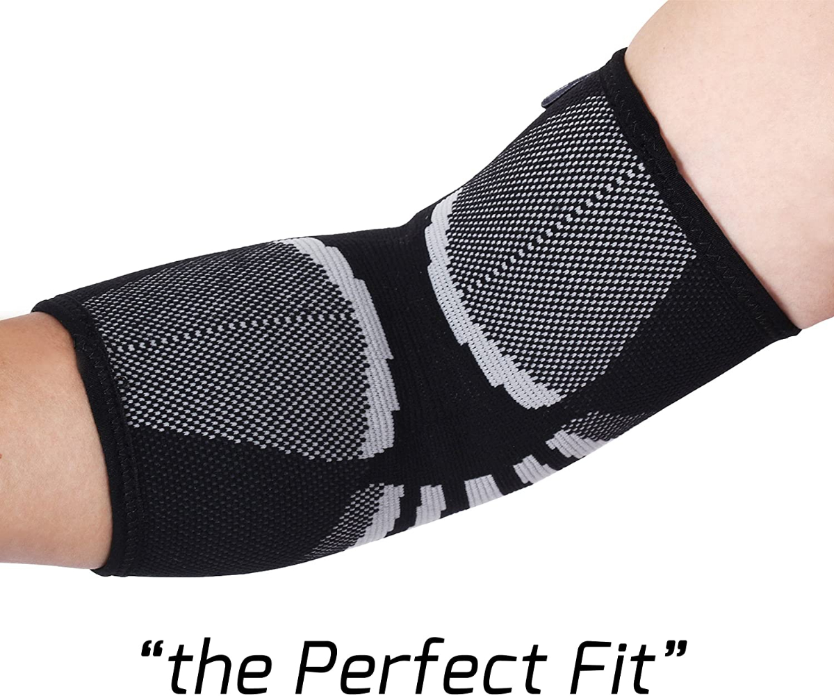 Nordic Lifting Elbow Compression Sleeves (1 Pair) Support for Tendonitis Prevention & Recovery