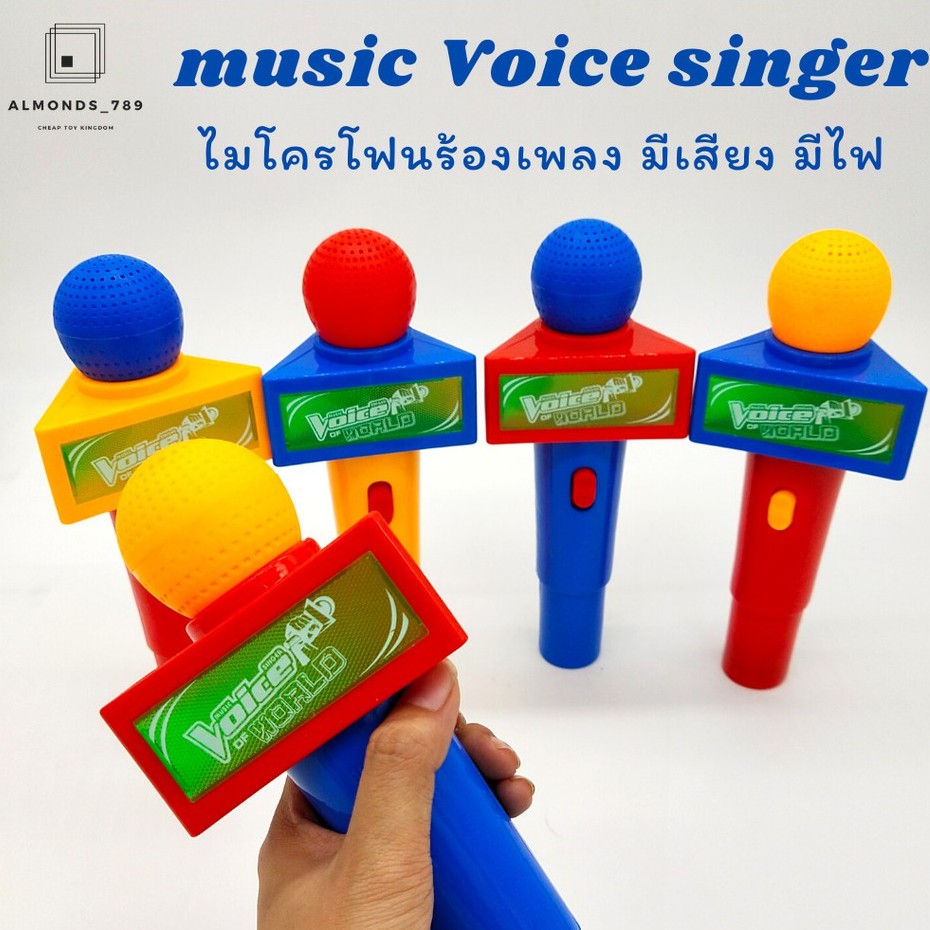 ของเล่นเด็ก Music Voice Singer ไมค์โครโฟน มีเสียงดนตรี มีไฟ  สีสันสดใส คละสี [189D2]