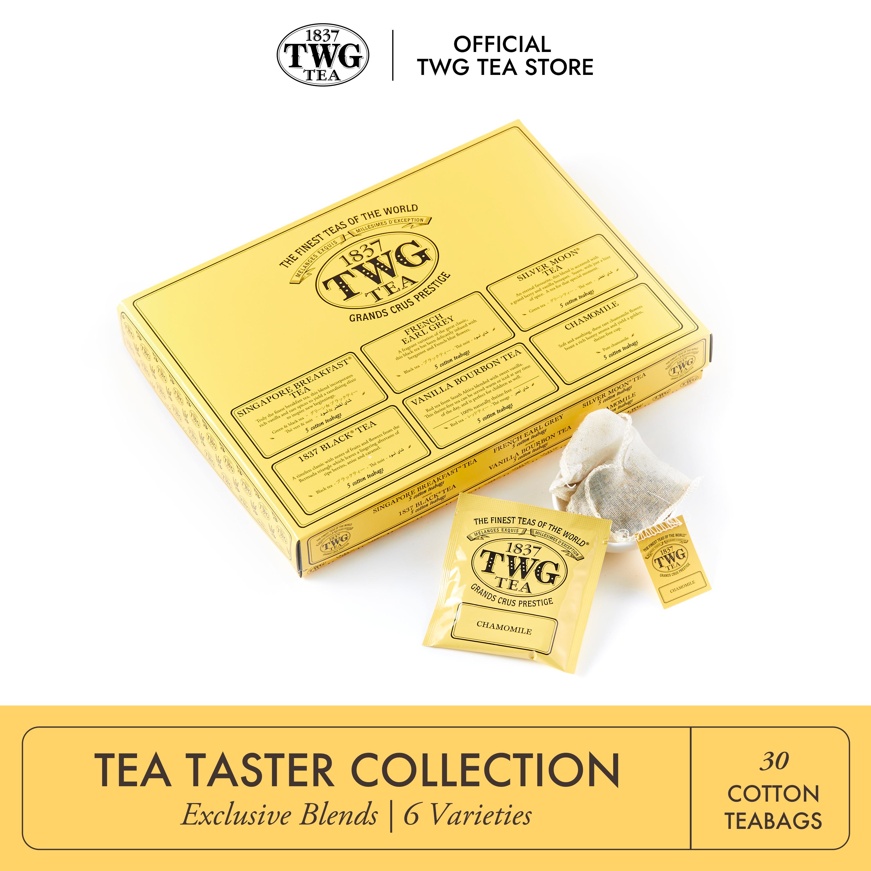 TWG Tea Tea Taster Collection, Selection of 6 Best Seller Teas in 30