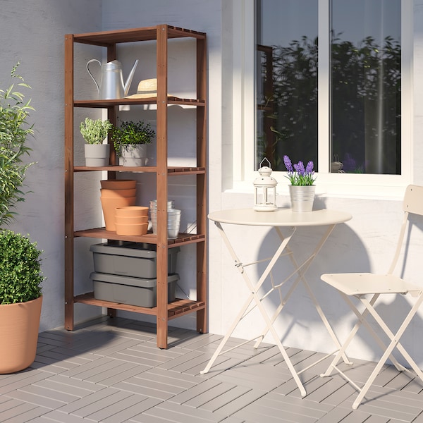 Wooden shelving for outdoor, closet or warehouse - 70x35x161 cm - Acacia - Brown