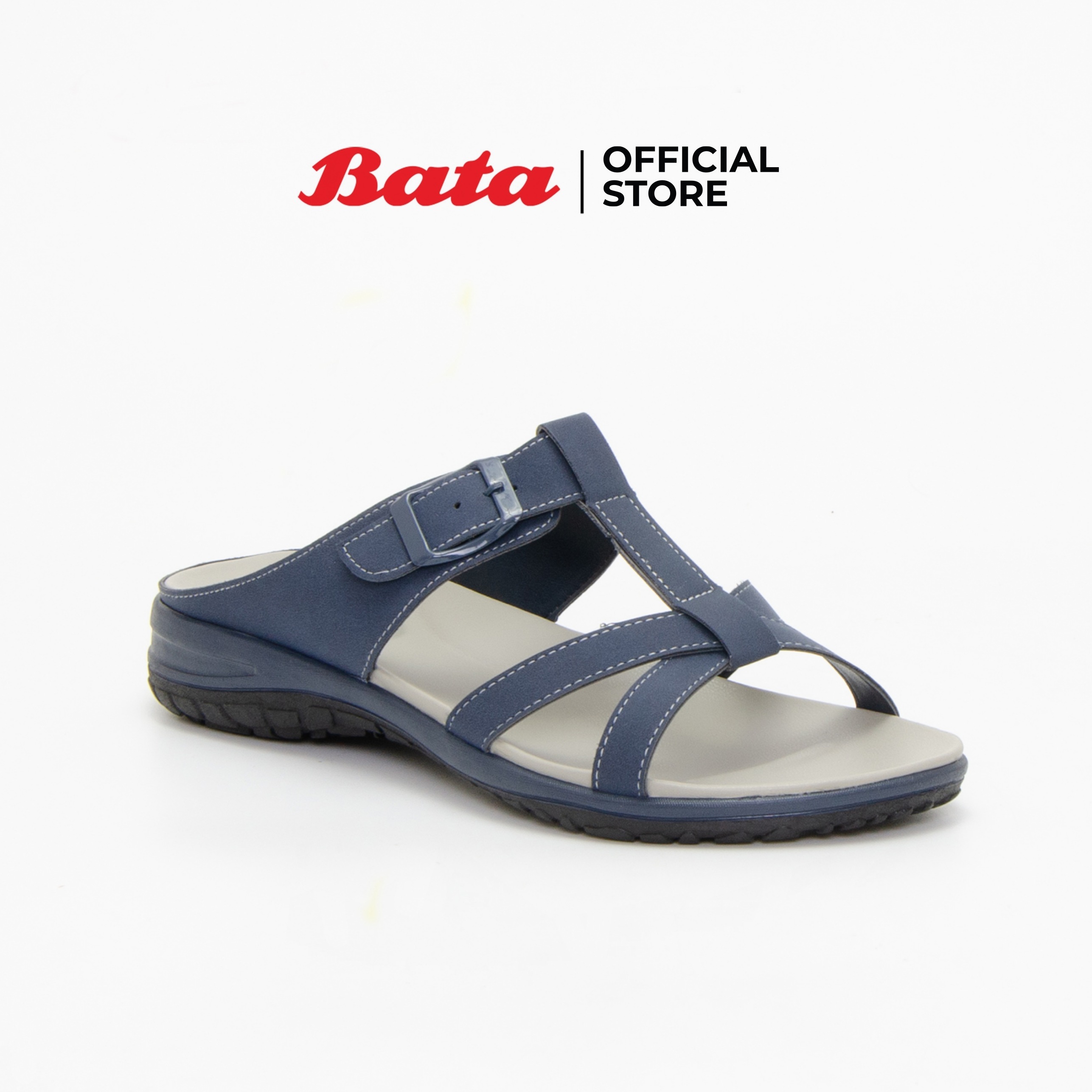 Bata Womens Mules Flats รองเท้าส้นแบนสำหรับผู้หญิง รุ่น Gade สีน้ำเงิน 6619662. 