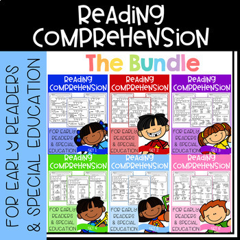 ภาษาอังกฤษสำหรับเดReading Comprehension For Early Reader (THE BUNDLE)Kindergarten, 1st, 2nd Reading, Special Education, EFL - ESL - ELDการเรียนภาษาอังกฤษสำหรับเด็ก