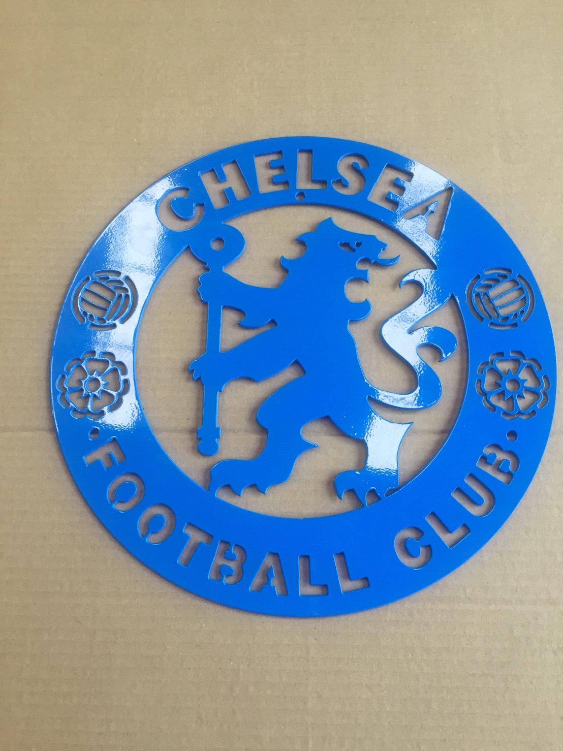 ตรา โลโก้ สโมสร เชลซี ( Chelsea Football Club ) - ผลิตจากเหล็กหนา หนา1.5 มิล - สีอบพาวเดอร์โค๊ทกันสนิม ทนแดด ทนฝน - ติดตกแต่งผนัง บ้าน ร้านค้า