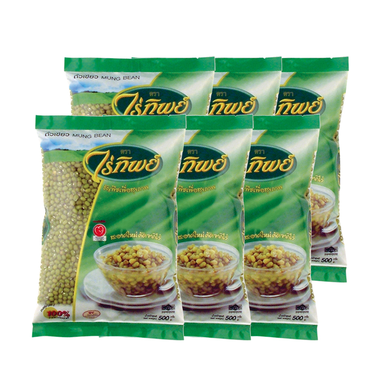 ✨ขายดี✨ ไร่ทิพย์ ถั่วเขียว 500 กรัม x 6 ถุง Rai Thip Mung Bean 500 grams x 6 bags