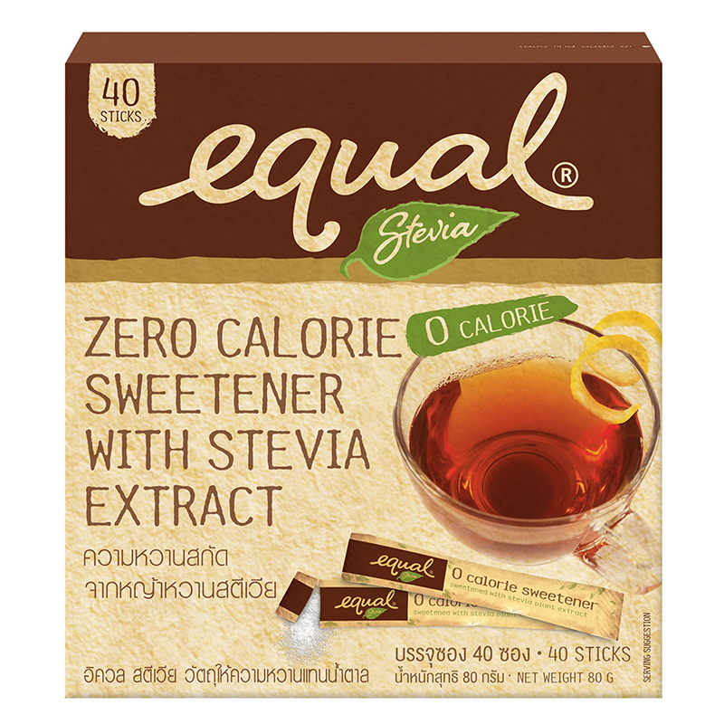 อิควล สตีเวีย  หญ้าหวาน equal  stevia   ใช้แทนน้ำตาล  กล่อง40ซอง