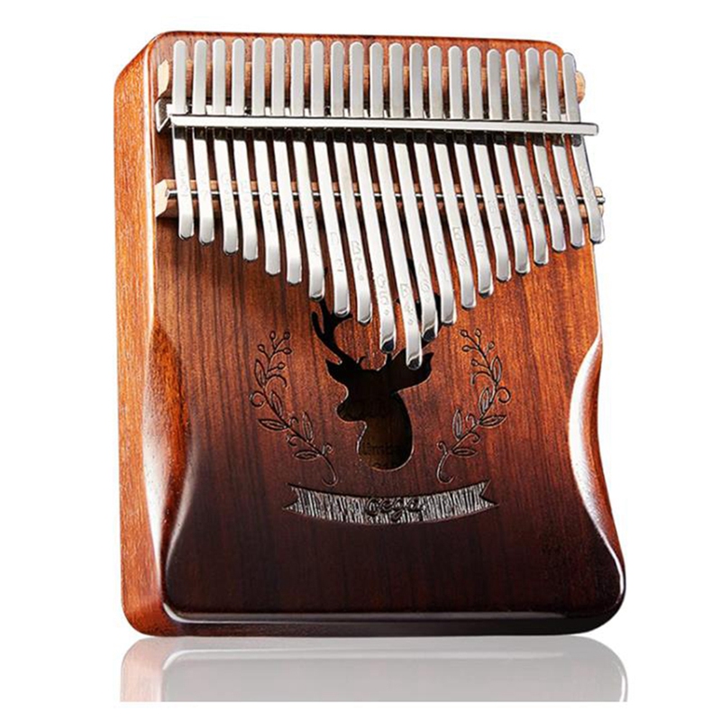 Cega Kalimba 21 Key Thumb Piano Zebra Wood Deer Pattern Finger Piano Mbira Portable Musical Instrument Gift for Adult Beginners