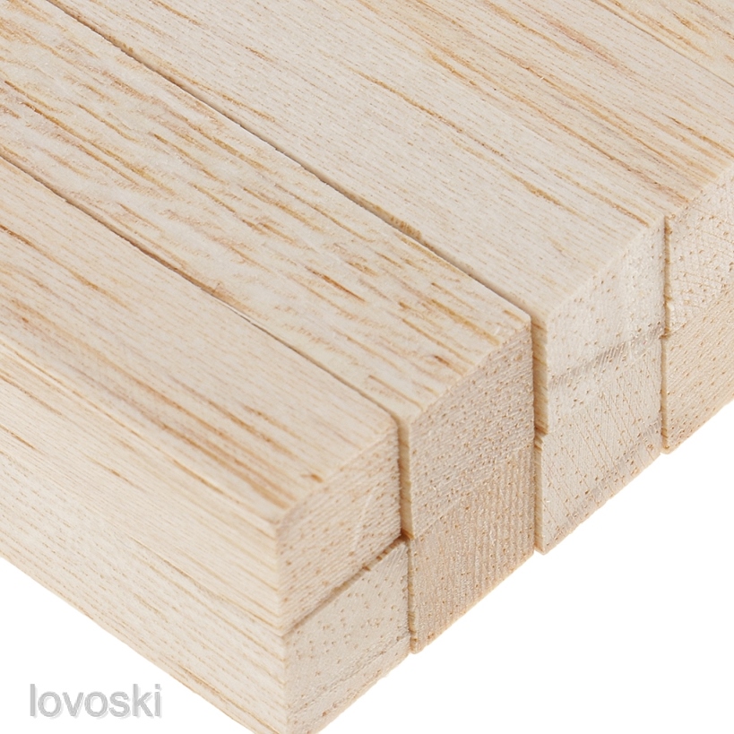 4 Sizes Unfinished Square Wooden Stick Dowel Balsa Wood Shapes for