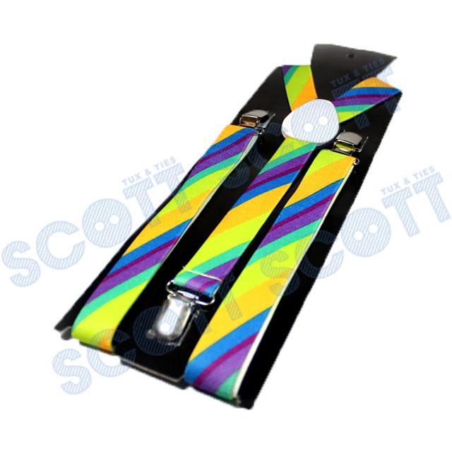 SCOTT Suspenders Random Print- สายเอี้ยมเส้นเล็ก (Suspenders) คละลาย คละสี สีสันสดใส เหลือง  ดำ ฟ้า เขียว กว้าง 2.2 ซม สำหรับคนสูงไม่เกิน 185 cm Braces Unisex สายรัดปรับได้ สายเอี๊ยมแฟชั่น VINTAGE สายเอี๊ยมลำลอง Commercial Western สายเอี๊ยม สายเอี๊ยมลำลอง