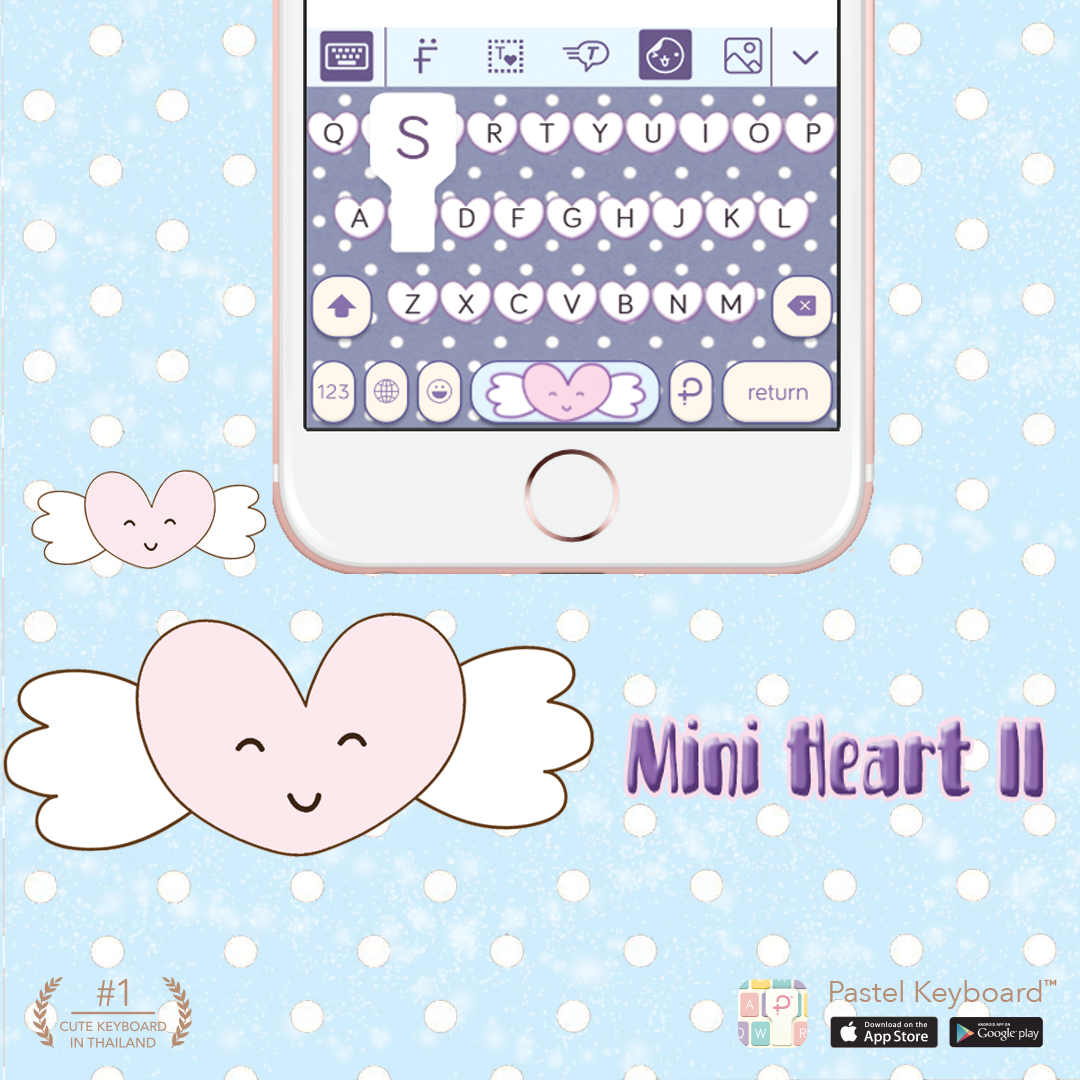 Mini Heart ii Keyboard Theme⎮(E-Voucher) for Pastel Keyboard App