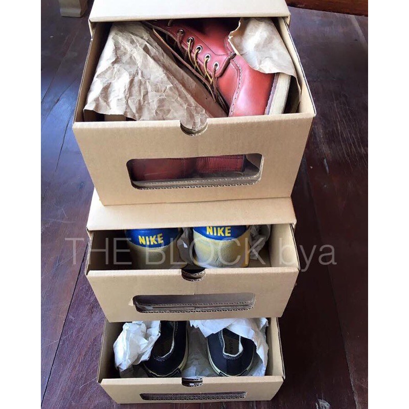 โปรโมชั่น  กล่องรองเท้ารักษ์โลกอเนกประสงค์ (สั่ง10 แถม2) ราคาถูก กล่อง กล่องอเนกประสงค์ กล่องพลาสติก กล่องรองเท้า กล่องเก็บของ กล่องใส่ของ กล่องมีฝาปิด มีล้อ ใส่ของ
