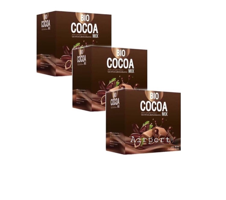 ไบโอโกโก้มิกซ์ Bio Cocoa Mix By Khunchan ของเเท้ 100% 3 กล่อง กล่องละ10 ชอง