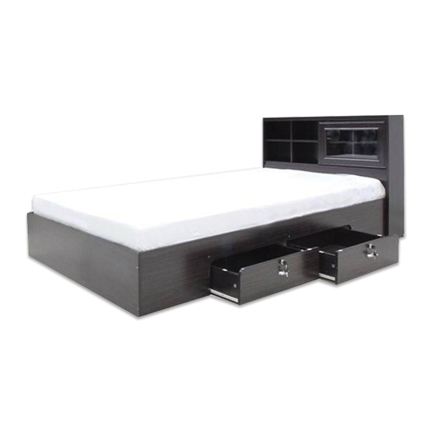 RF Furniture เตียงนอน 3.5ฟุต บานเลื่อน +ที่นอนสปริง 3.5ฟุต QC สีโอ๊ค ( Bed )