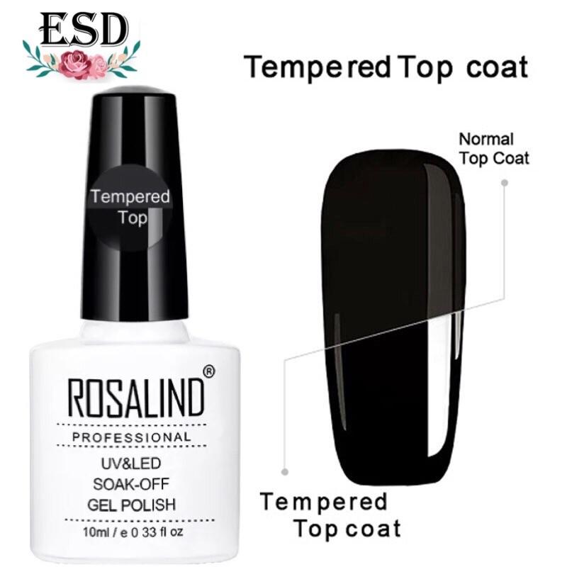 Rosalind Tempered Top Coat 10-15 ml/ ท็อปกระจก กันรอยขีดข่วน เงาสวยยาวนานกว่าแบบธรรมดา ขนาด 10-15 ml.