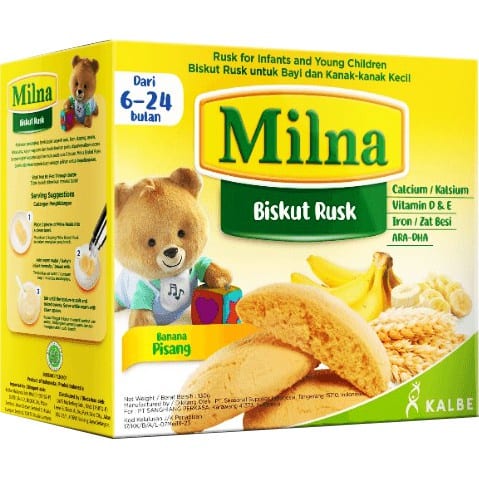 บิสกิตเสริมสำหรับเด็กสูตร Milna Baby Rusk Cereal Biscuit (ขนาด 130g ...