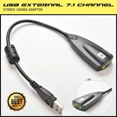 การด์เสียงยูเอสบีแบบสาย USB External 7.1 Channel Stereo Sound Adapter(สีดำ)(Black)