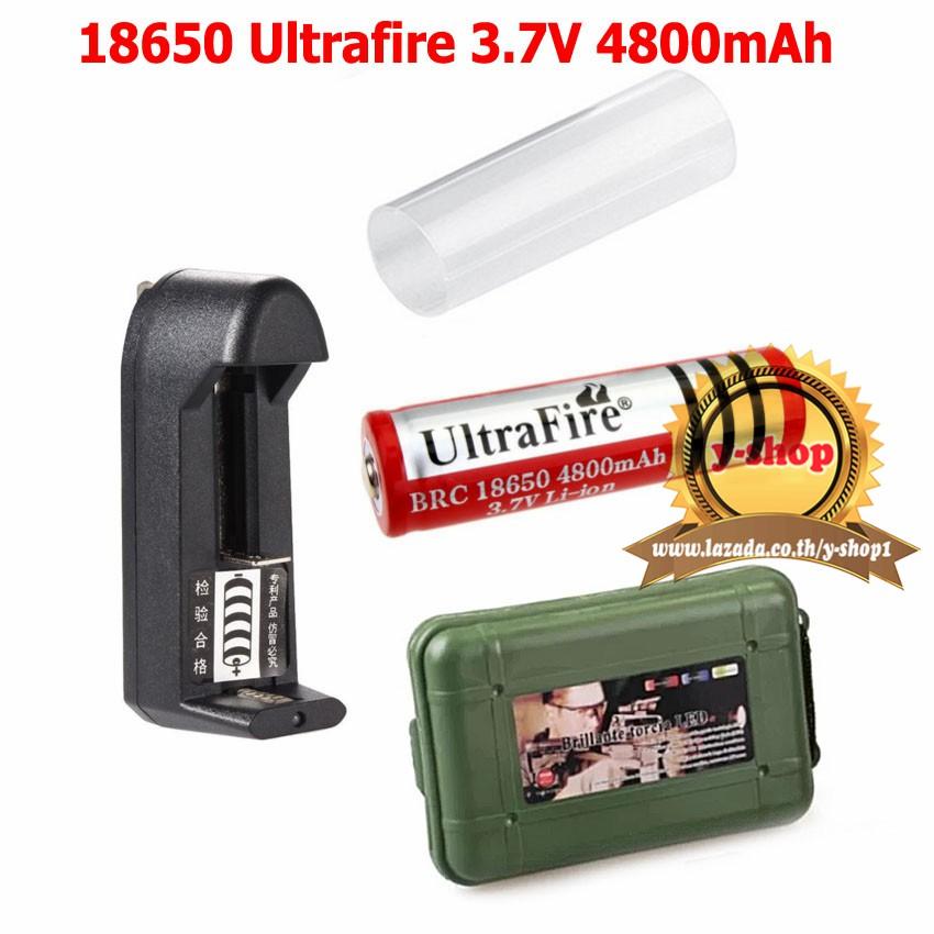 (+Promotion) Ultraถ่านชาร์จ 3.7v 4800 mAH 18650 Rechargeable Li-ion Battery มีที่ชร์าจด้วย ราคาถูก ไฟฉาย ไฟฉาย แรง สูง ไฟฉาย คาด หัว ไฟฉาย led