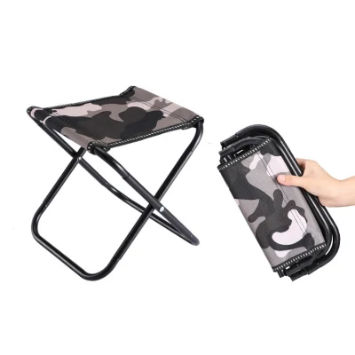 Outer aluminum alloy folding stool portable outdoor retractable travel picnic camping fishing train subway light folding chair