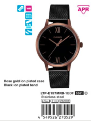 Casio แท้ รุ่น LTP-E157MRB-1BDF นาฬิกาผู้หญิง Casio แท้ รุ่น LTP-E157MRB-1BDF นาฬิกาผู้หญิง