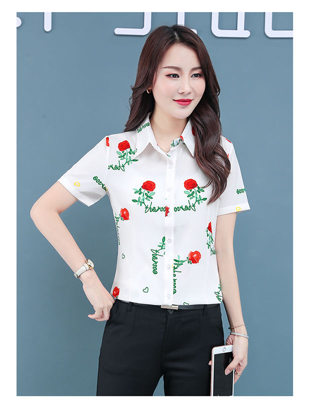 (จัดส่งจากประเทศไทย) เสื้อเชิ้ตแขนสั้นผู้หญิงฤดูร้อนปี 2022 ใหม่สไตล์ ...
