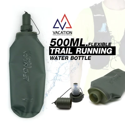 VACATION ULTRA Trail Soft Flask 500ml 16oz Foldable Outdoor Sports Hydration Water Bottle for Trail Running Bags Hiking Cycling
