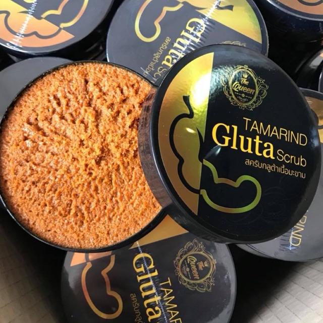 The Queen Tamarind Gluta Scrub สครับกลูต้าเนื้อมะขาม 350 g.( 1 กระปุก ) เดอะควีน สคับมะขาม สคับกลูต้ามะขาม